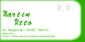 martin utto business card